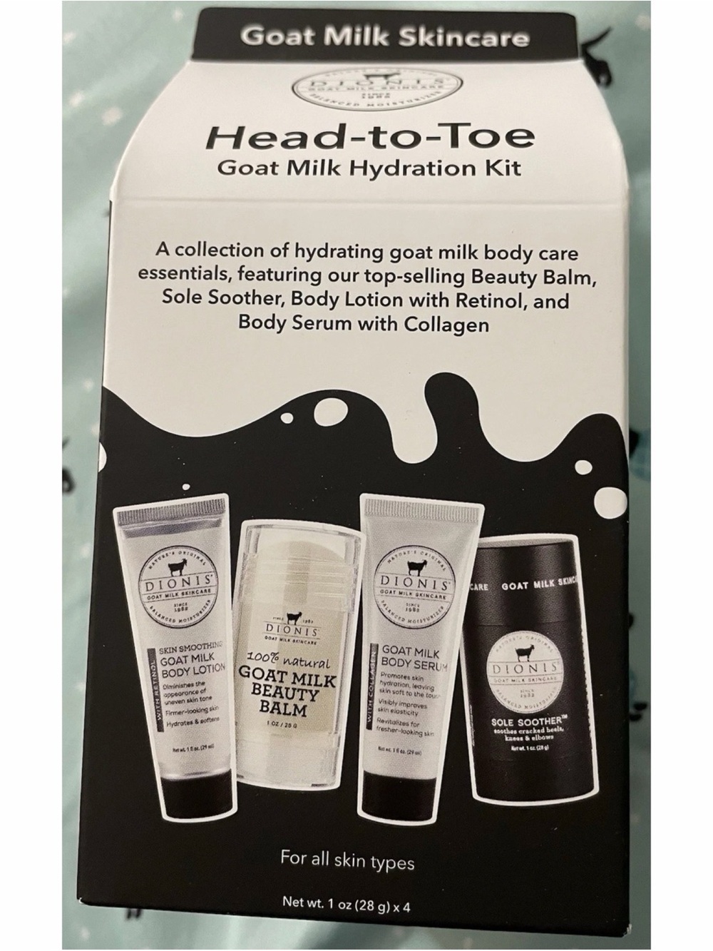 Dionis Head to Toe Goat Milk Hydration Kit 1 Oz Each Item All Skin Types NIB